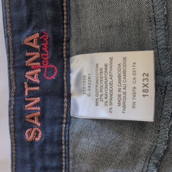 Santana Jeans size 18, inseam 32 stretch dark denim - Picture 2 of 6